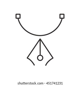 pen tool  icon black semicircle