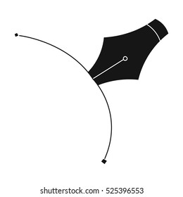Pen tool icon in black style isolated on white background. Artist and drawing symbol stock vector illustration.