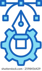 Pen Tool Icon Blue Vector Illustration