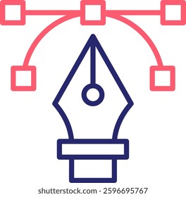 Pen Tool Icon Color Vector Illustration