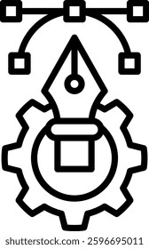Pen Tool Icon Line Vector Illustration