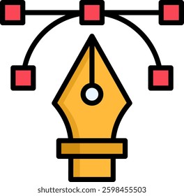 Pen Tool Icon Lineal Color Vector Illustration