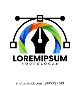 pen tool icon logo design 