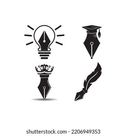 pen tool icon logo vector design template
