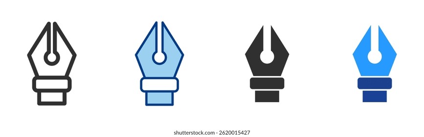 Pen Tool Icon Multiple Style Vector Collection