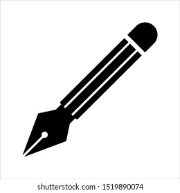 pen tool icon on white background. flat illustration of pen vector icon, ink sign symbol.