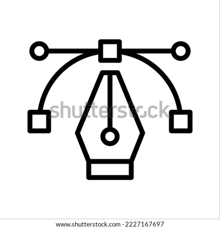 pen tool icon on white background