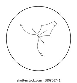 Pen tool icon in outline style isolated on white background. Artist and drawing symbol stock vector illustration.