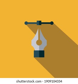 Symbol für Stift-Tool. Stift-Mauszeiger. Brillenglyph-Symbol für Füllfederhalter, Vektorgrafik. Logo für Designer oder Illustrator. Design-Symbol. Die Kurvensteuerpunkte.