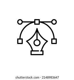 Pen tool icon. Pixel perfect, editable stroke, line