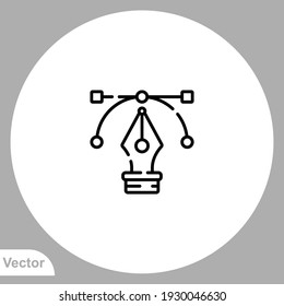 Símbolo vector de signo de icono de la herramienta de la pluma. Ilustración de logotipo para web y móvil