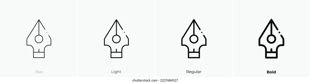 pen tool icon. Thin, Light Regular And Bold style design isolated on white background