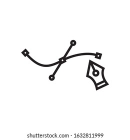 Pen tool icon in trendy outline style design. Vector graphic illustration. Suitable for website design, logo, app, and ui. Editable vector stroke. EPS 10.