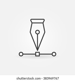 Pen Tool Icon - Vector Bezier Curve With Pen Linear Sign Or Logo Element