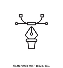 Icono de la herramienta Pluma. Ilustración vectorial. Icono de línea de la herramienta Pluma, símbolo de diseño gráfico.