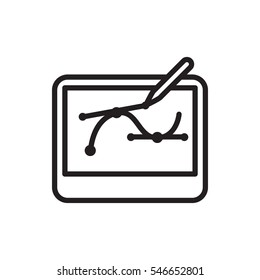 pen tool on tablet icon vector illustration sign symbol