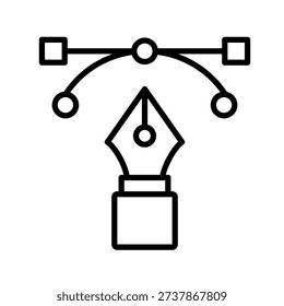 Pen Tool Outline Icon Vector Illustration