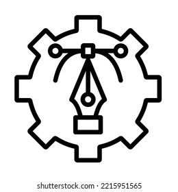 Preferencias de la herramienta de la pluma Icono de vector de línea negrita que puede modificar o editar fácilmente

