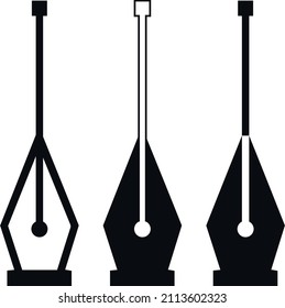 Pen tool silhouette. Collection of three pen tool icons. Vector made in illustrator on white background.