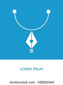 Pen tool tip flat icon illustration