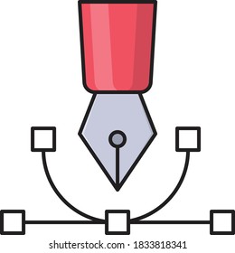 pen tool vector color line  icon 