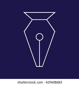 Pen tool vector icon. Blue background