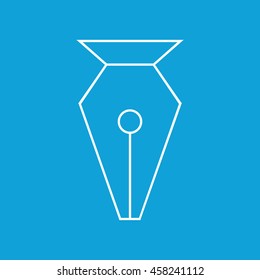 Pen tool vector icon. Blue background