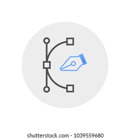 Pen Tool Vector Icon Isolated on the White Background.