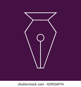 Pen tool vector icon. Purple background