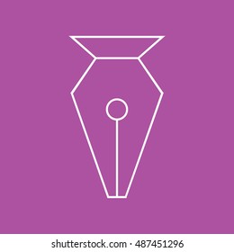 Pen tool vector icon. Purple background
