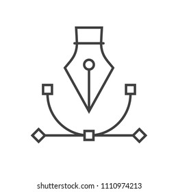 Pen Tool Vector Icon. Thin Line Vector Illustration. Adjust stroke weight - Expand to any Size - Easy Change Colour