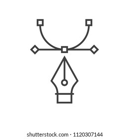 Pen Tool Vector Icon. Thin Line Vector Illustration. Adjust stroke weight - Expand to any Size - Easy Change Colour