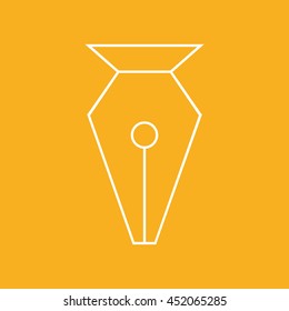 Pen tool vector icon. Yellow background