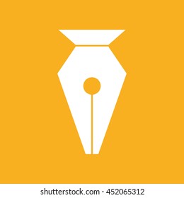 Pen tool vector icon. Yellow background