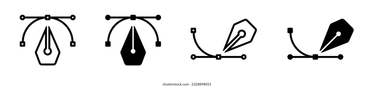 Pen tool vector icons. Pet. tool icon set. Pen cursor symbols. EPS 10