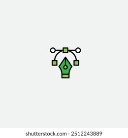 Pen tools icon flat vector design