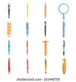 pen tools icons, vector set