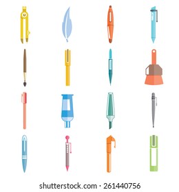 pen tools icons, vector set