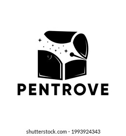 pen trove logo design, school educations logo idea