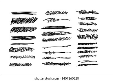 Hand Drawn Underlines On White Abstract Stock Illustration 1338530096