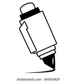 pen utensil school outline vector illustration 10