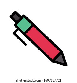 pen vector flat color icon 