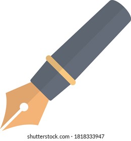 pen vector flat color icon 
