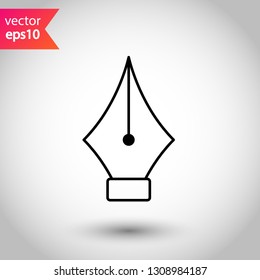 Pen vector flat sign. Fountain pen vector icon. EPS 10