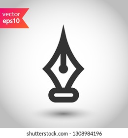 Pen vector flat sign. Fountain pen vector icon. EPS 10
