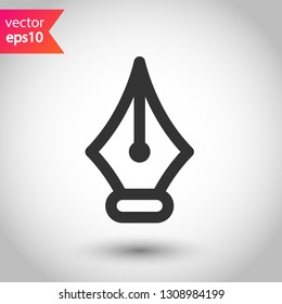 Pen vector flat sign. Fountain pen vector icon. EPS 10