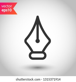 Pen vector flat sign. Fountain pen vector icon. EPS 10