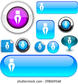 Iconos de brillo del vector de la pluma.