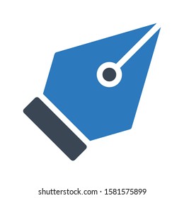 pen vector glyph color icon 