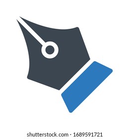 pen vector glyph color icon 